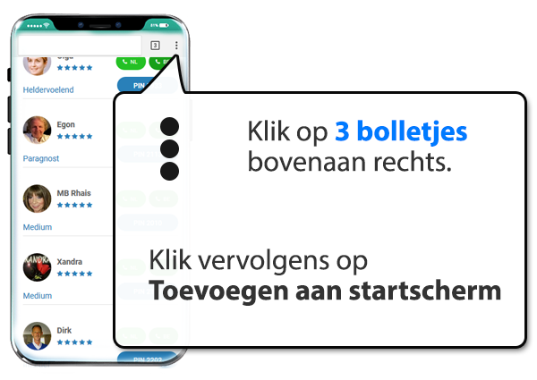 android: Paranormalemediums.nl instellen als app op Mobiel