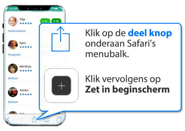 iphone en ipad: Paranormalemediums.nl als app instellen op Mobiel